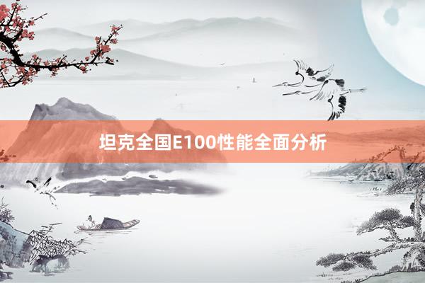 坦克全国E100性能全面分析